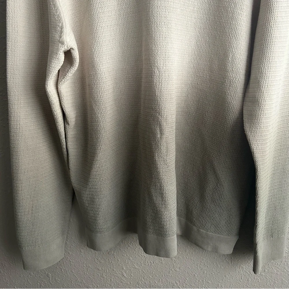 NEW Kenneth‎ Cole Tan Dip-Dyed 100% Cotton Hooded Waffle Long Sleeve Sweater